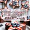 Star-spangled brownies are shown finished on a cooling rack in a patriotic hero collage with title overlay.