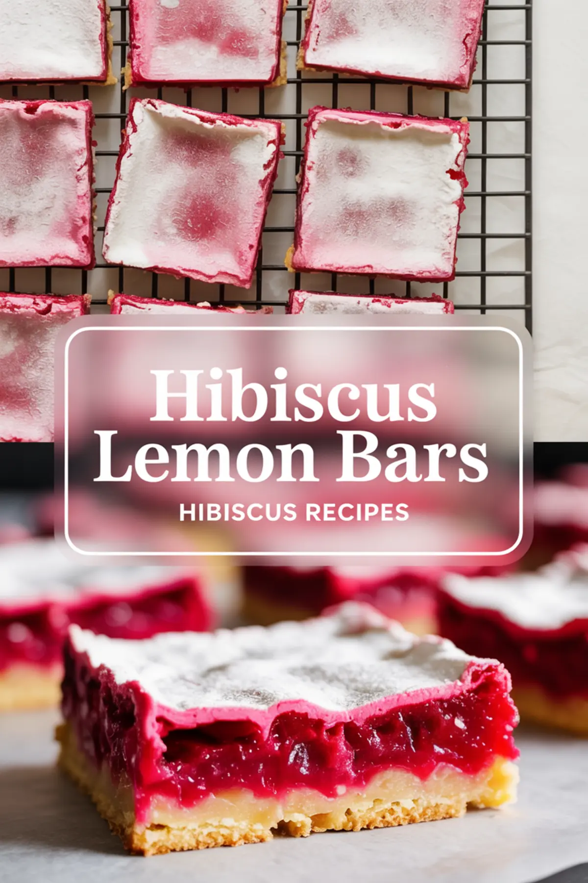 Hibiscus Lemon Bars Recipe – Bright Pink Lemon Bars with Shortbread Crust