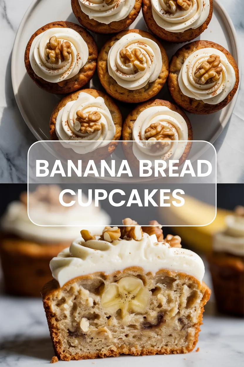 Banana Bread Cupcakes with Cream Cheese Frosting