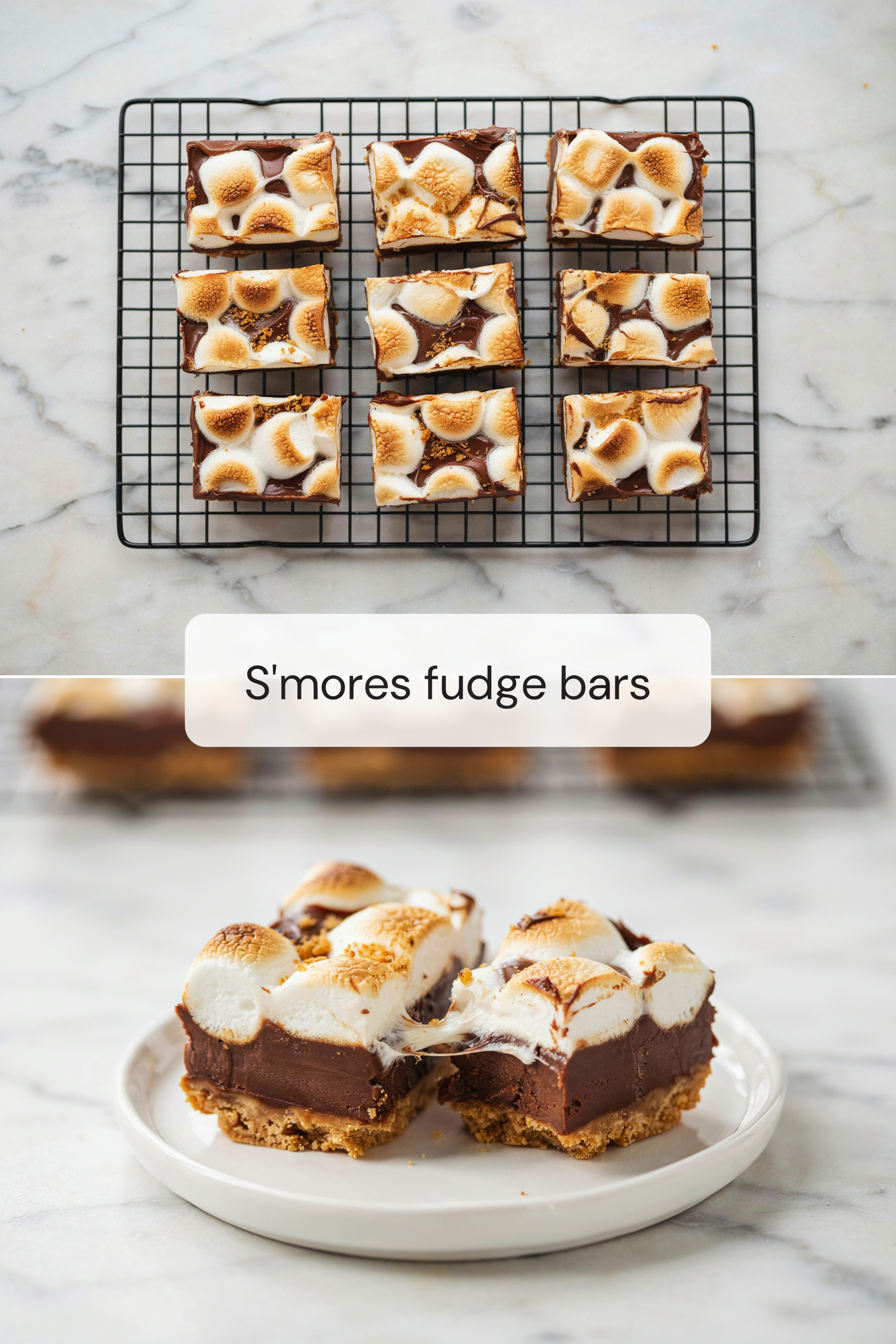 S’mores Fudge Bars with Toasted Marshmallows